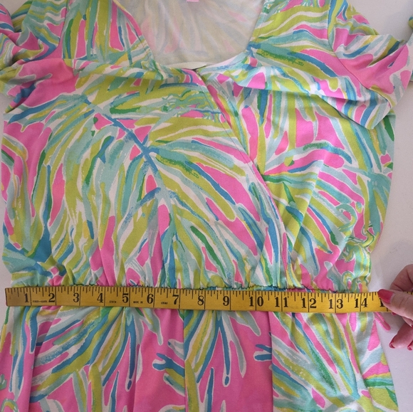 Lilly Pulitzer Marilyn Romper Royal Lime Tiki Print Size M - Picture 5 of 10